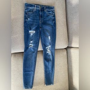 Blue American Eagle Ripped Jeans Size 6